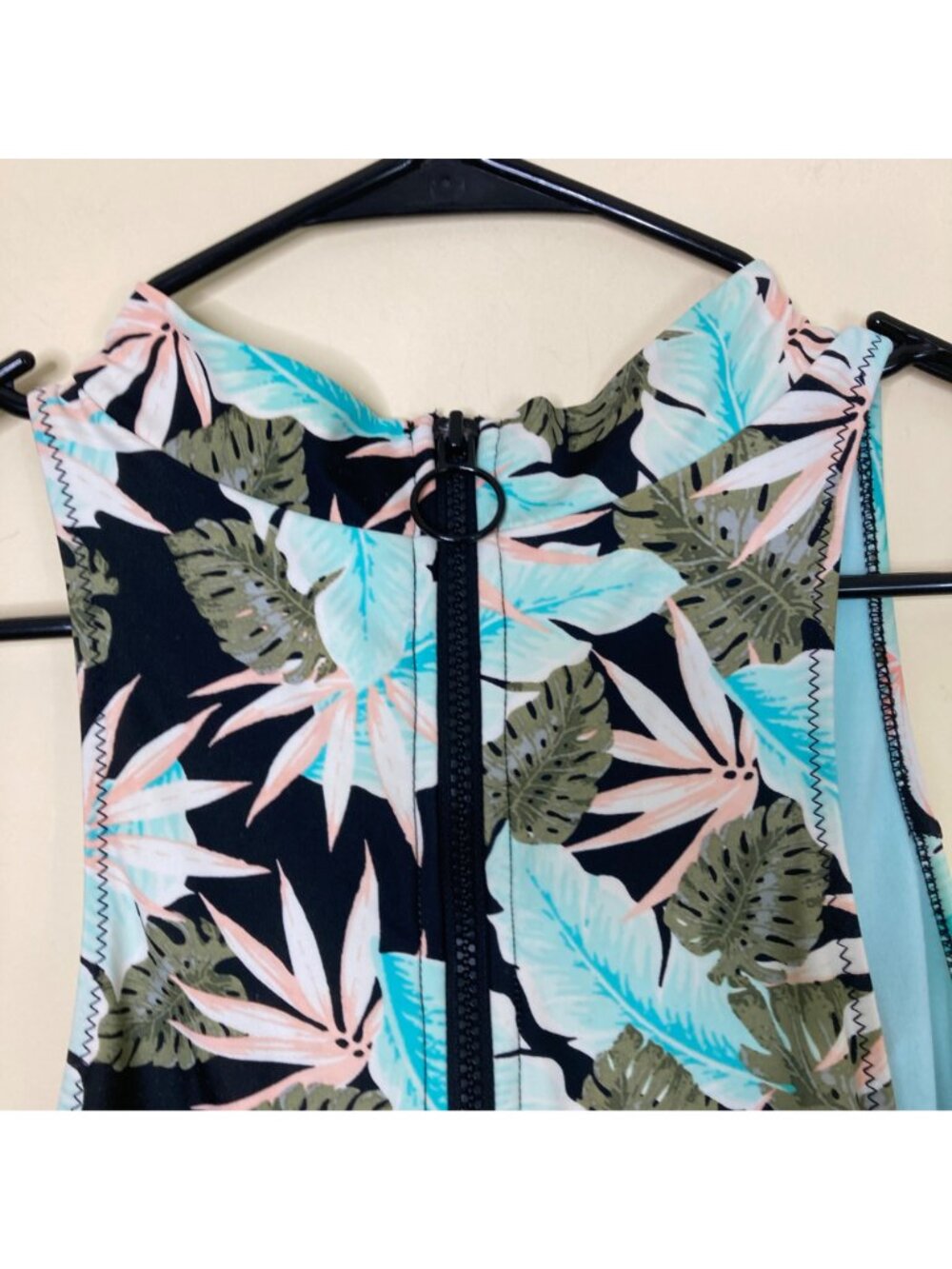 Vanilla Beach Sport Tropical Leaf Print One-Piece Swimsuit Womens L Large - Picture 6 of 6